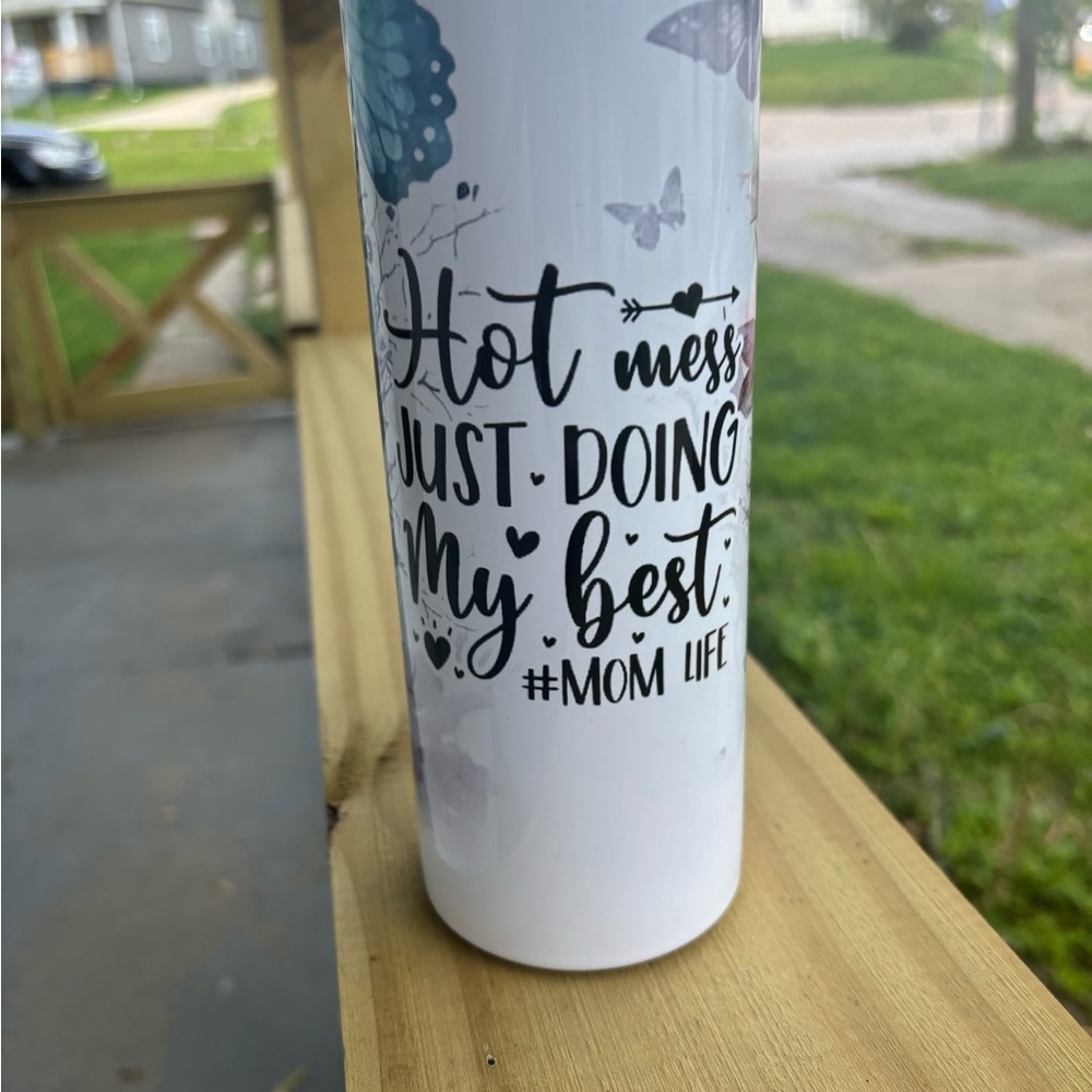 White Insulated Tumbler with Inspirational Quote